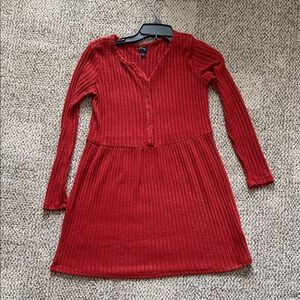 Art Class Vibrant Burnt Orange Ribbed Top